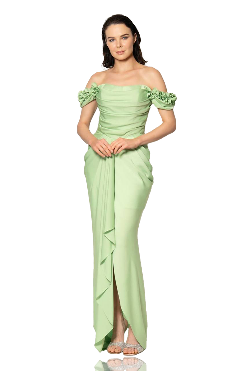 Rengin Athena Satin Maxi Dress (40, Benetton)
